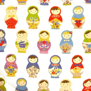 L1853 Russian Babooshka Dolls Canvas Fabric