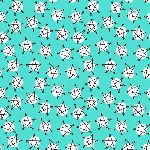 8565T  A and Z Stars Cotton Quilting Fabric | Makower Sold in FQ, 1/2m, 1m Lengths