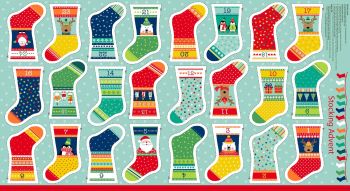 1814 Christmas Stockings Advent Calendar Bunting 