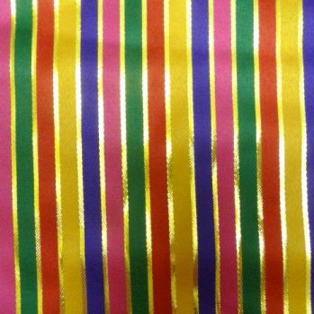L1805 Gold & Multicoloured Striped Clown Costume Fabric | Craft Fabric