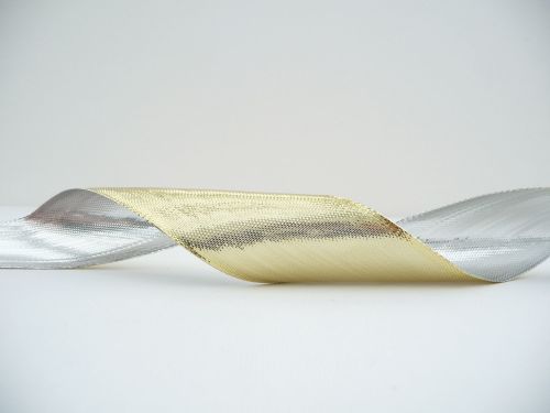 COS19AB05 Wired Reversible Silver and Gold Ribbon 38mm