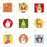 2117 Festive Christmas Cotton Fabric Craft Squares | Makower