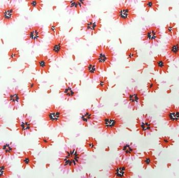 PHCRA006B Red Floral Cotton Poplin