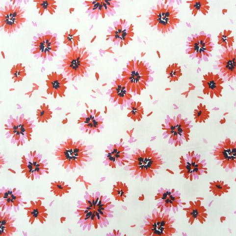 PHCRA006B Red Floral Cotton Poplin