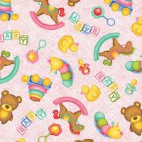 1025-01 - A Miracle - Toys - Pink Nursery Fabric