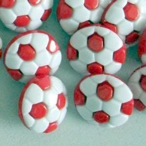 CN20-R Football Buttons - Red & White x 10