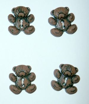 CN28 Teddy Bear Buttons x 10