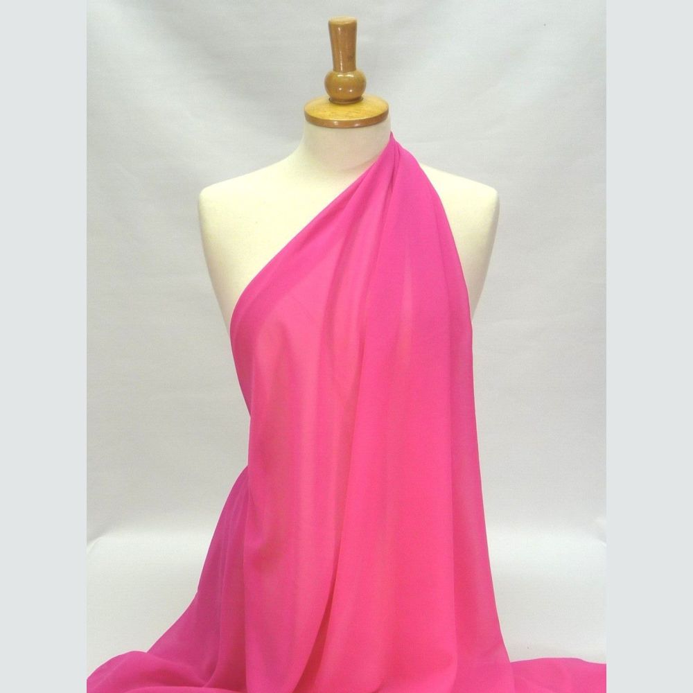 LA0081 Barbie Pink Georgette Dress Fabric | Polyester 45" Wide