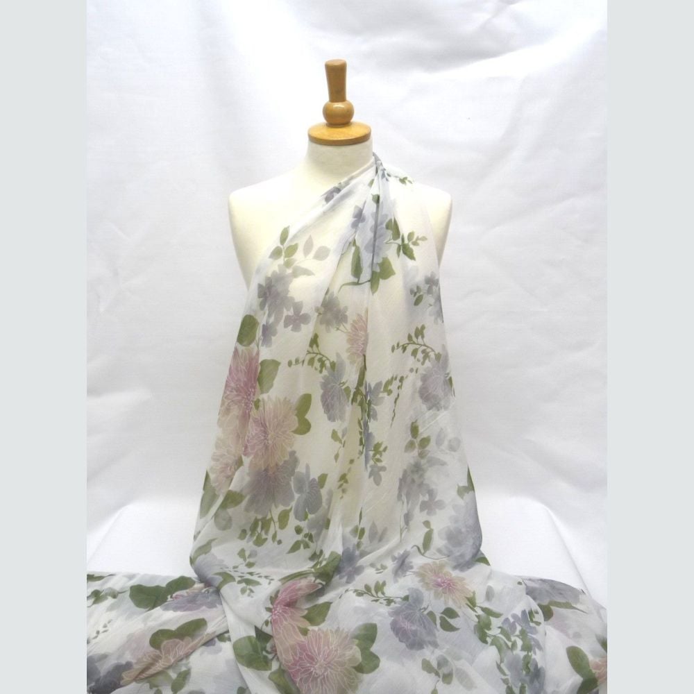 LA0008 Sheer Floral Georgette Dress Fabric | Polyester 45" Wide