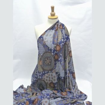 PT238 Black Printed Georgette Dress Fabric | Polyester 45" Wide