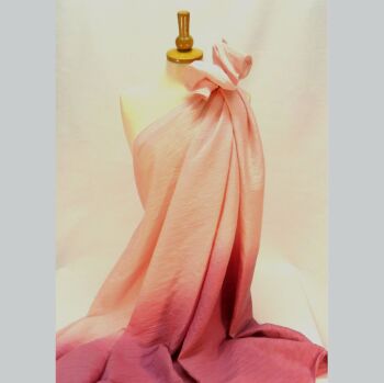 JL98601 Pink Ombre Crinkle Effect Cotton Dress Fabric