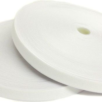 1" White Elastic ELA25W