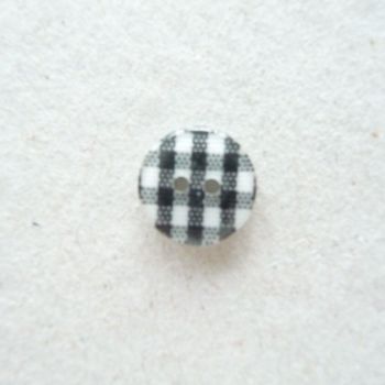 CH200 - Black/White Gingham Buttons x 10