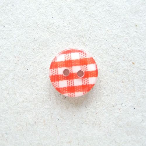 CH200 - Red/White Gingham Buttons x 10
