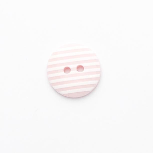 P1725-220-24L Stripe Pink 15mm Buttons x 10