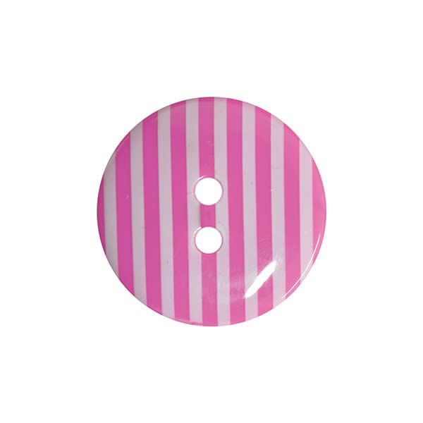 P1725-227-24L Striped Cerise Pink 15mm Buttons x 10