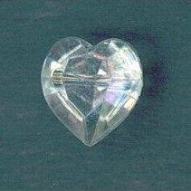 CG6-14L  Crystal Heart 10mm Buttons x 10