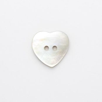 X795-R300-24L Natural Sea Shell Heart 15mm Buttons x 10