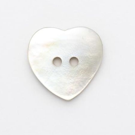 Heart Shaped Natural Sea Shell Buttons_15mm x 5 Buttons_Hand Crafted Buttons_X795-R300-24L_FREE DELIVERY