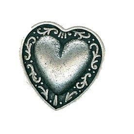B75618-28L Silver Metal Heart 18mm Button
