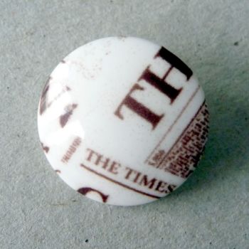 B11759-44L Printed Newspaper Coat 28mm Italian Button x 5