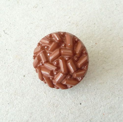 TCS17-B-28L Chocolate Brown Faux Beaded 18mm Buttons x 10 