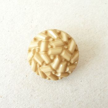 TCS17-E-24L Yellow Ochre Faux Beaded 15mm Buttons x 10