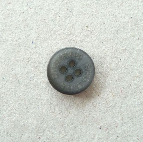 BCL151S-10-12L River Island Mens Shirt Collar Charcoal Grey 8mm Buttons x 1