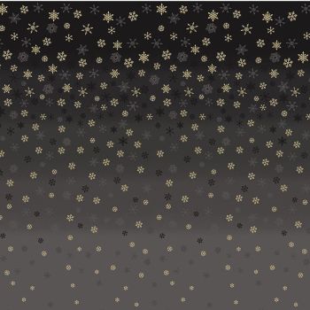 2248X Metallic Ombre Snowflake Black Christmas Cotton Quilting Fabric