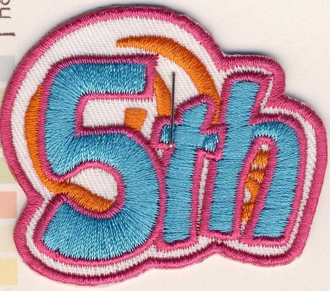 M002 5th Iron on Embroidered Motif