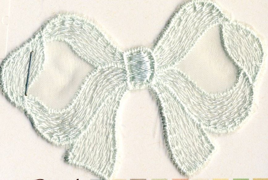M012 Delicate Bow Embroidered Motif
