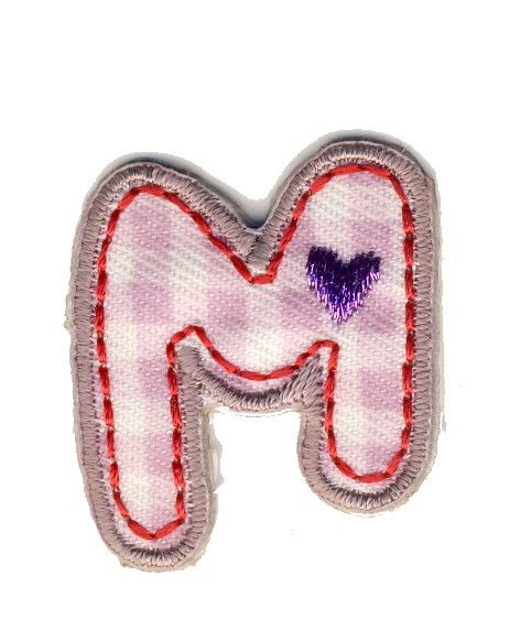 LET-M Iron On Letter M Embroidered Motif