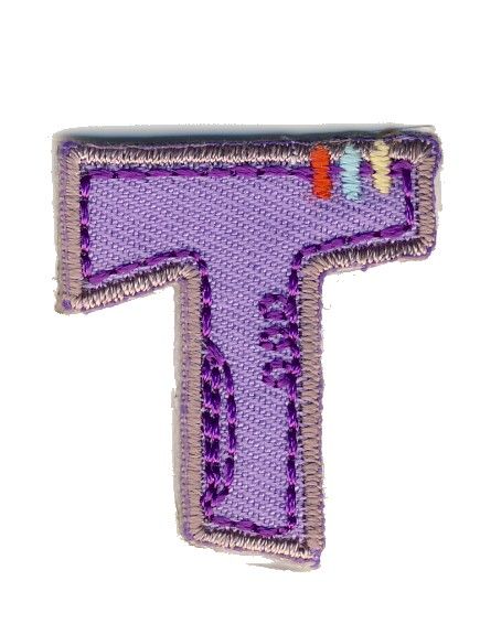 LET-T   Iron On Letter T Embroidered Motif