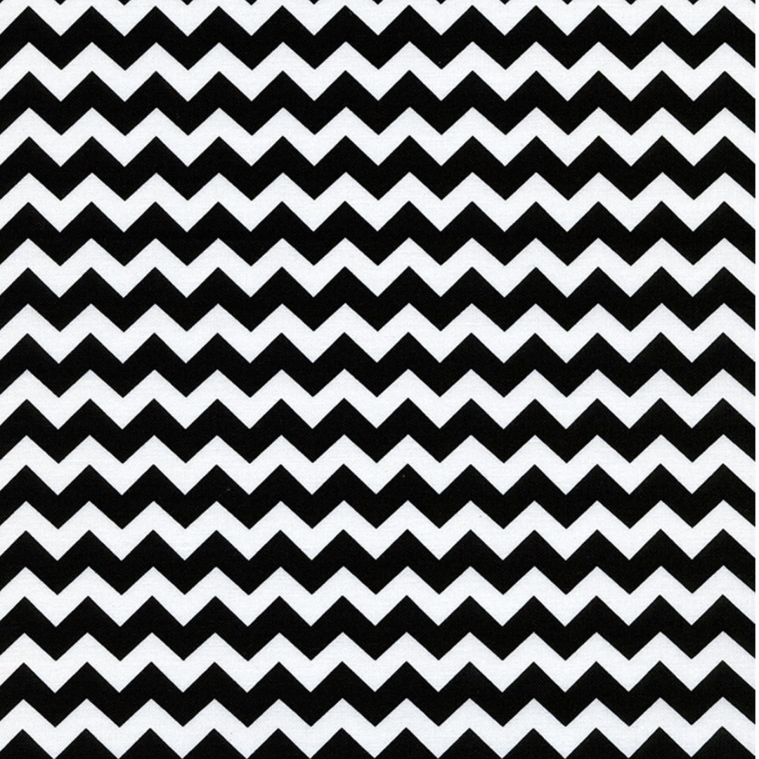 C1397 - Black & White Zigzag Cotton Quilting Fabric | Timeless Treasures Sold in FQ, 1/2m, 1m Lengths