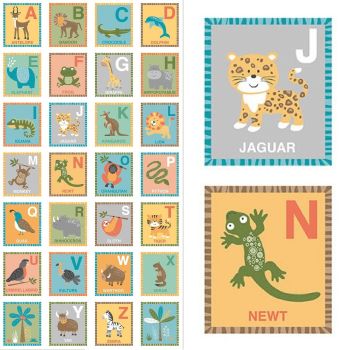 2204 Baby Jungle ABC Nursery Quilt Panel