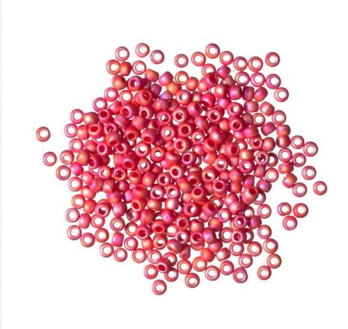3058 Mardi Gras Red Mill Hill Antique Seed Beads 