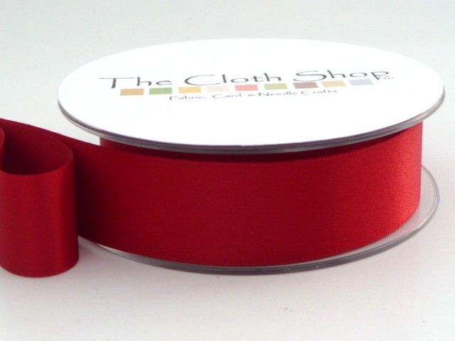 Double Satin Ribbon Scarlet Berry Red 3501-908 - All Widths - Berisfords