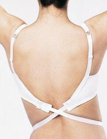 White Low Back Bra Strap, Low Back Dress Bra Converter, 20mm
