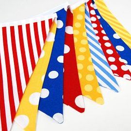 Brightly Coloured Cotton Fabric Bunting Kit | 3mtrs