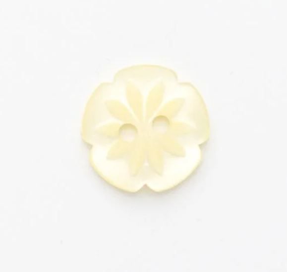 CP8-03-20L Lemon 13mm Flower Buttons x 10