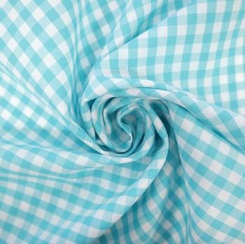 L0009 1/4" Turquoise Polycotton Gingham 
