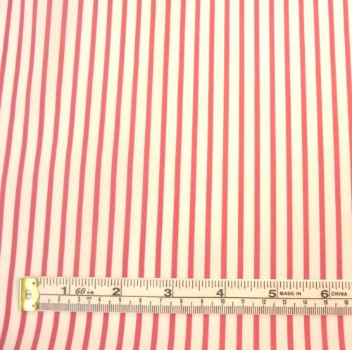 H9760 Red & White Striped Cotton Poplin Dress / Craft Fabric Sold in 1/4m, 1/2m, 1m Lengths