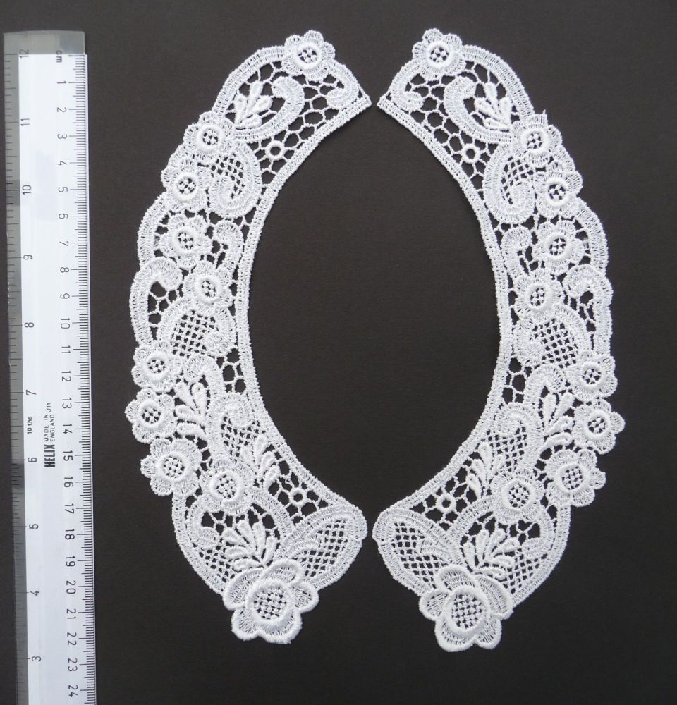 CL19686 White Guipure Lace Collar - Adult
