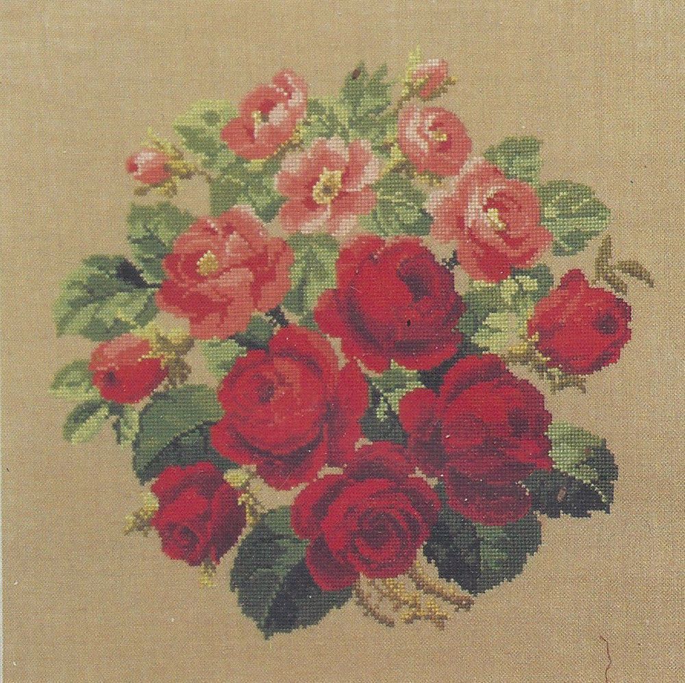 70-5143 From an Old Rose Garden Cross-Stich Kit Permin of Copenhagen