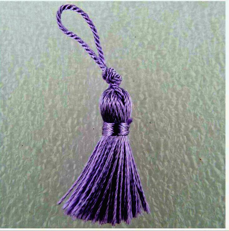 92080P Purple Silky Tassle Trimming_5cm