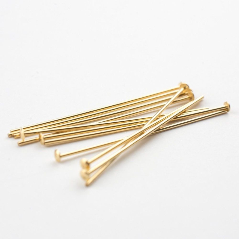Flat Head Pins - Gold 25mm - 1913-03