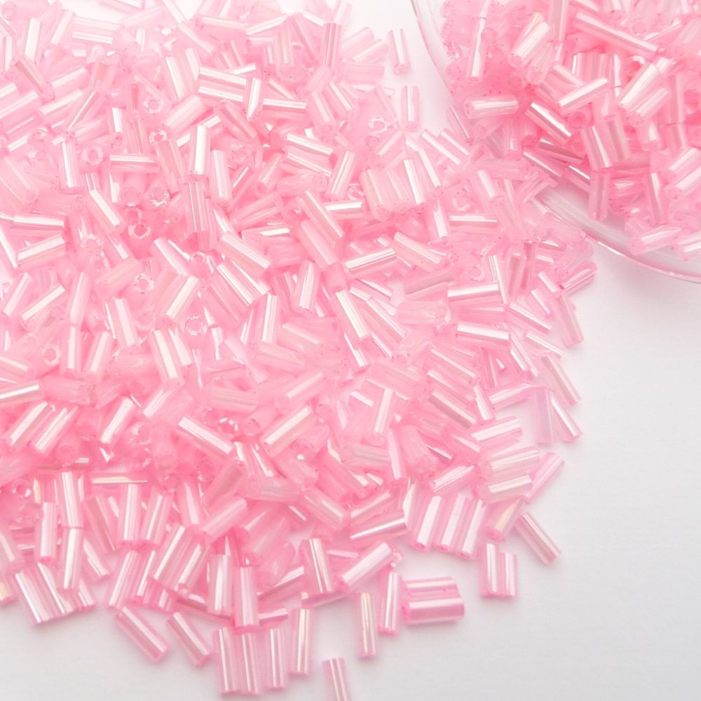 Pink Bugle 5mm Beads BC7243