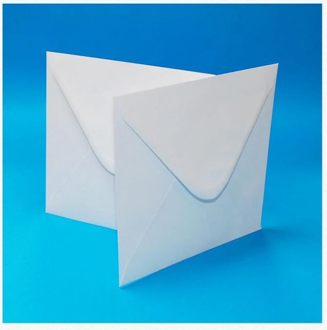 110mm x 110mm White Envelopes (50) MAR09