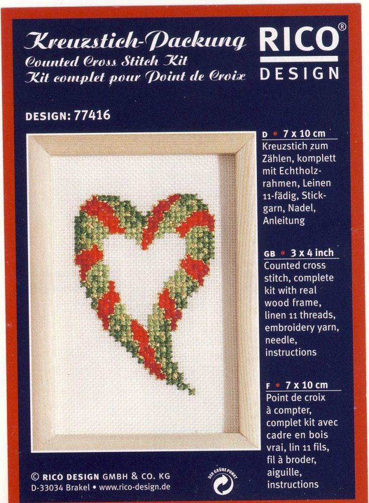 Scandi Cross Stitch - Heart Wreath 77416-54-00