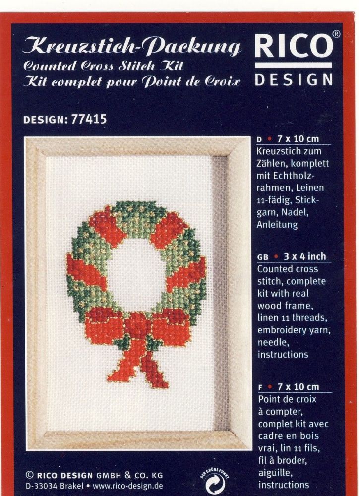 Scandi Cross Stitch - Christmas Wreath 77415-54-00